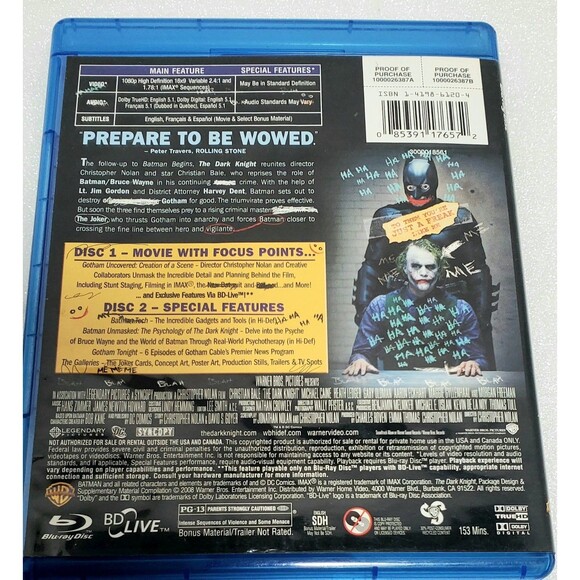 Comic Movie Blu-Ray/DVD Lot: Dark Knight, Avengers, Guardians, Max Payne TESTED - Picture 9 of 12